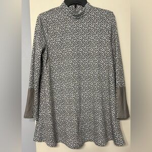 Tyler Boe Tunic Womens Multicolor Printed Mock Neck Long Sleeve Top Size S